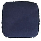 Pouf ottoman rayé en coton gris clair / marine / beige / bleu layette – 1 personne