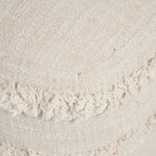 Pouf ottoman rayé en coton gris clair / marine / beige / bleu layette – 1 personne