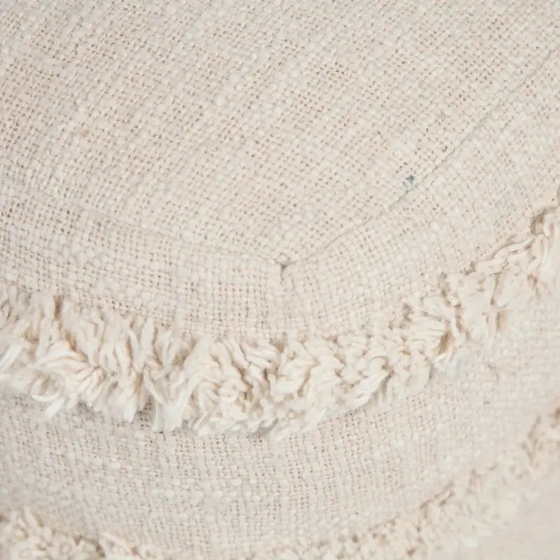 Pouf ottoman rayé en coton gris clair / marine / beige / bleu layette – 1 personne