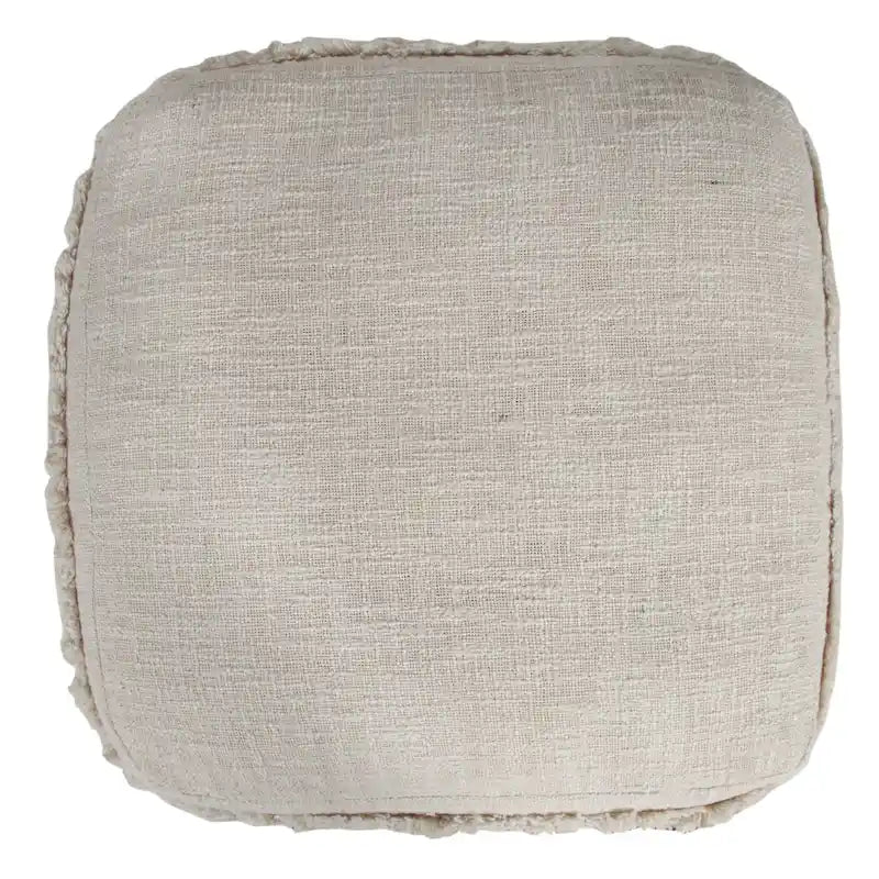 Pouf ottoman rayé en coton gris clair / marine / beige / bleu layette – 1 personne