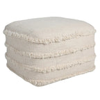 Pouf ottoman rayé en coton gris clair / marine / beige / bleu layette – 1 personne