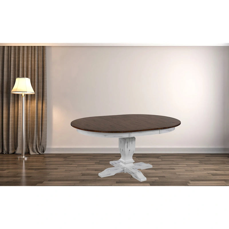 Table à manger extensible multi-rondes – Pied central unique, 4 à 6 places