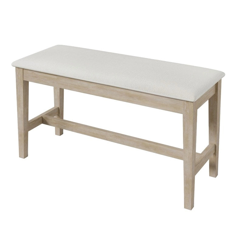 Ensemble de salle à manger moderne 6 places en bois naturel/gris, avec banc et 4 chaises