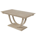 Ensemble de salle à manger moderne 6 places en bois naturel/gris, avec banc et 4 chaises