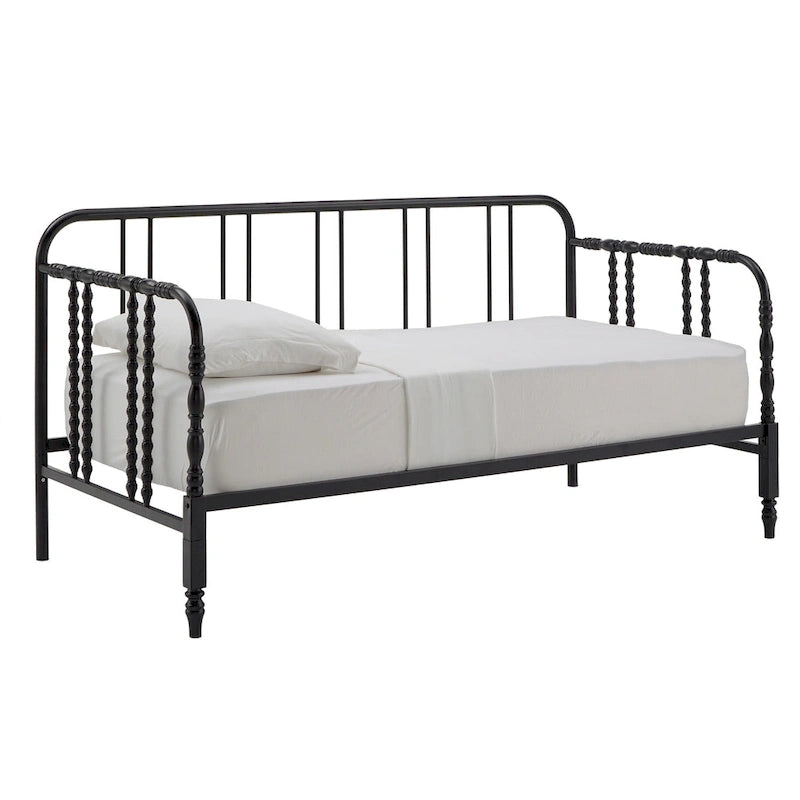 Lit de repos en métal noir et blanc pour 1 personne