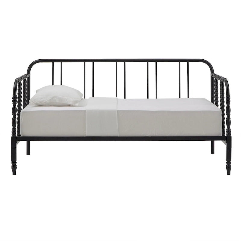 Lit de repos en métal noir et blanc pour 1 personne