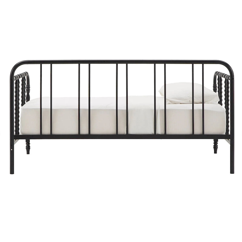 Lit de repos en métal noir et blanc pour 1 personne