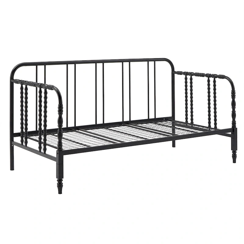 Lit de repos en métal noir et blanc pour 1 personne