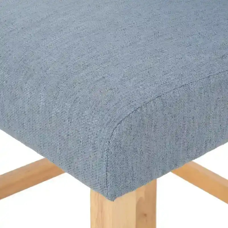 Tabourets de comptoir à dossier haut capitonnés, lot de 2 – Beige / Gris clair / Bleu clair