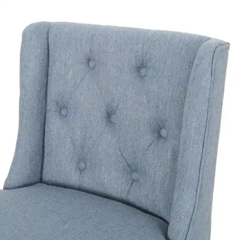 Tabourets de comptoir à dossier haut capitonnés, lot de 2 – Beige / Gris clair / Bleu clair