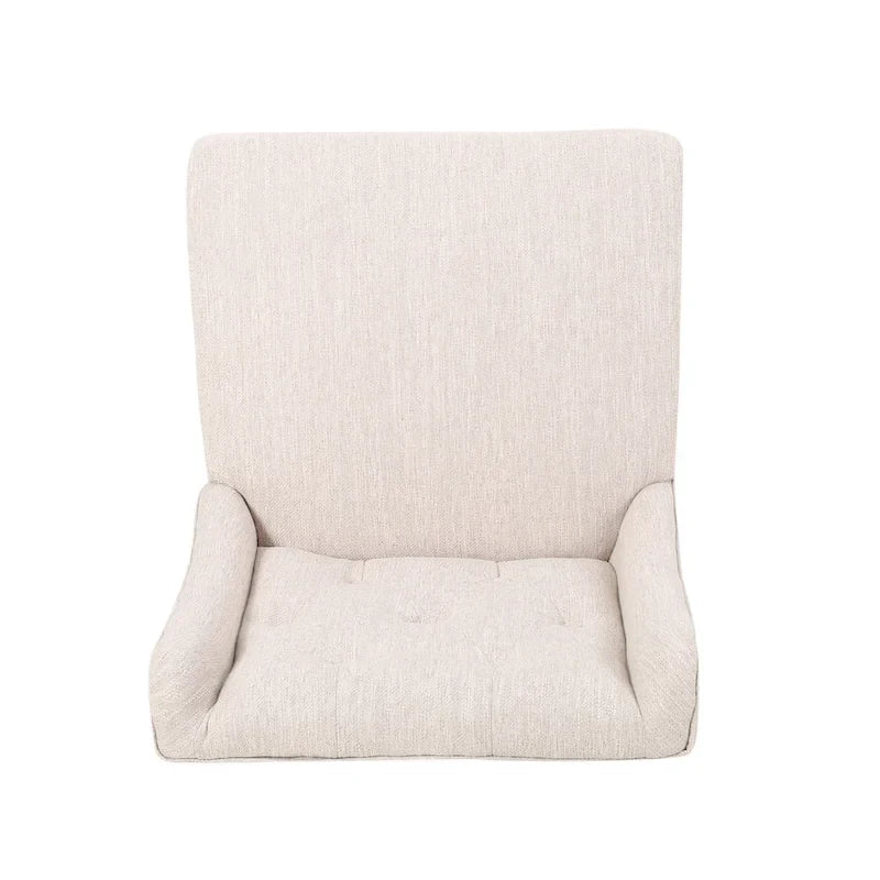 Tabourets de comptoir à dossier haut capitonnés, lot de 2 – Beige / Gris clair / Bleu clair