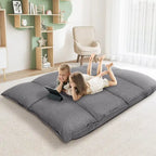 Fauteuil de sol réglable gris/beige – Une place
