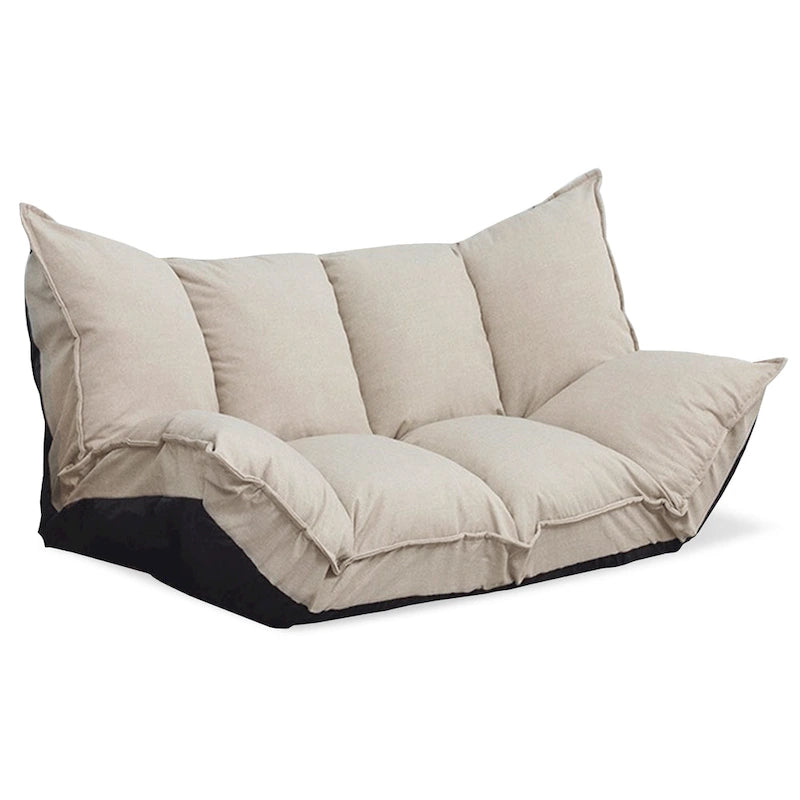 Fauteuil de sol réglable gris/beige – Une place