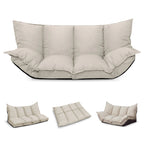 Fauteuil de sol réglable gris/beige – Une place