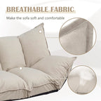 Fauteuil de sol réglable gris/beige – Une place