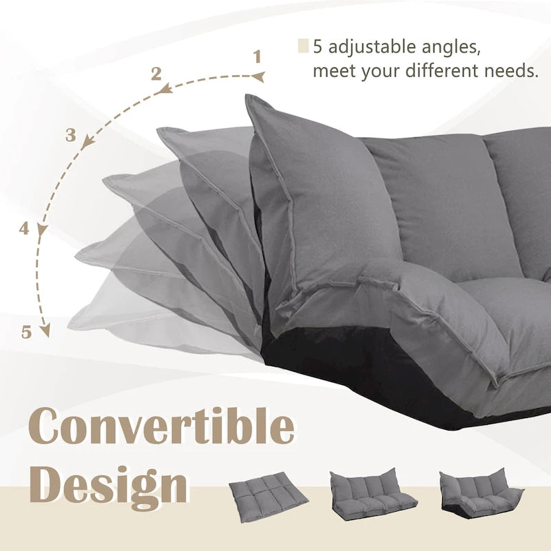 Fauteuil de sol réglable gris/beige – Une place