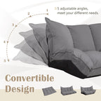 Fauteuil de sol réglable gris/beige – Une place
