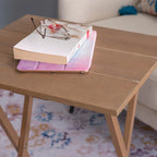 Ensemble de 4 tables pliantes en bois flotté, plateau en bois/acrylique