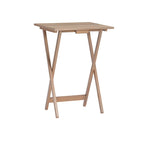 Ensemble de 4 tables pliantes en bois flotté, plateau en bois/acrylique