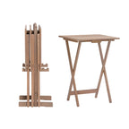Ensemble de 4 tables pliantes en bois flotté, plateau en bois/acrylique
