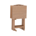 Ensemble de 4 tables pliantes en bois flotté, plateau en bois/acrylique