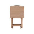 Ensemble de 4 tables pliantes en bois flotté, plateau en bois/acrylique