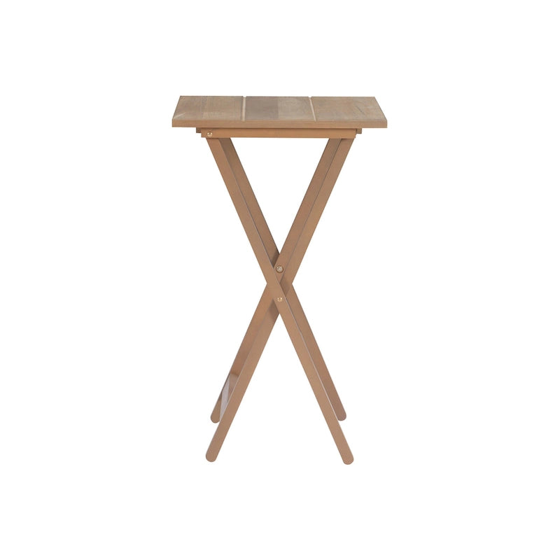 Ensemble de 4 tables pliantes en bois flotté, plateau en bois/acrylique