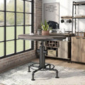 Table ronde de hauteur comptoir antique noire, 4 places assises