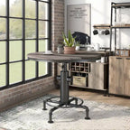 Table ronde de hauteur comptoir antique noire, 4 places assises