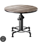 Table ronde de hauteur comptoir antique noire, 4 places assises