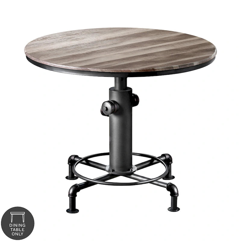Table ronde de hauteur comptoir antique noire, 4 places assises