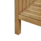 Meuble de rangement géométrique naturel à 2 portes, étagères réglables, montage par 1 personne