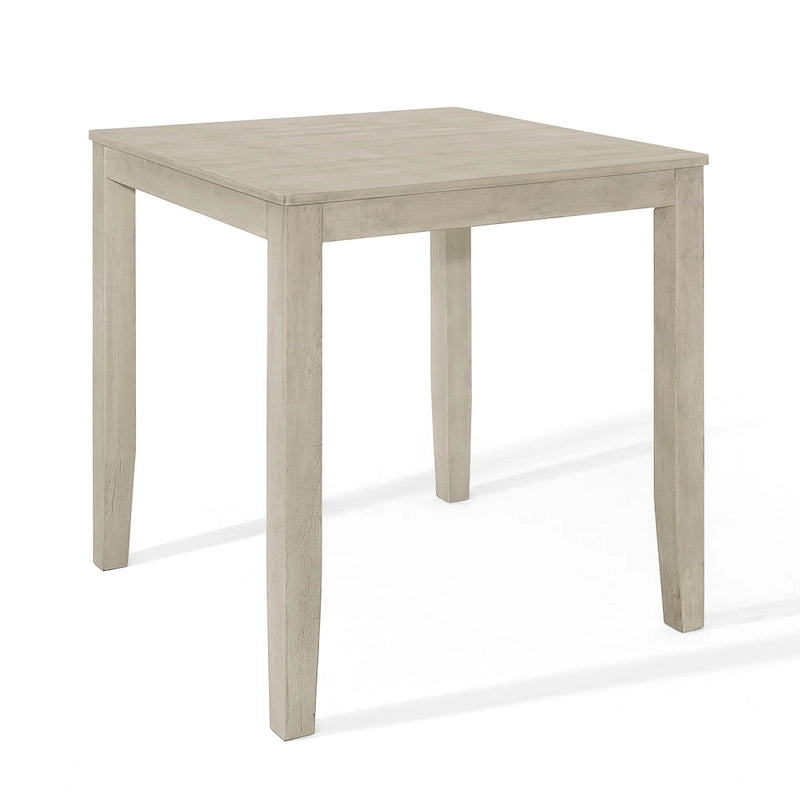 Table de salle à manger carrée hauteur comptoir, 4 places, gris antique