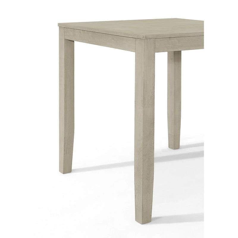 Table de salle à manger carrée hauteur comptoir, 4 places, gris antique