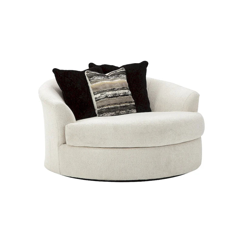 Fauteuil pivotant rond oversize blanc pour 1-2 personnes