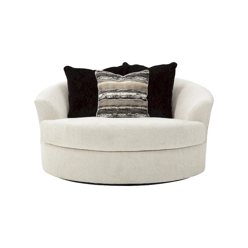 Fauteuil pivotant rond oversize blanc pour 1-2 personnes