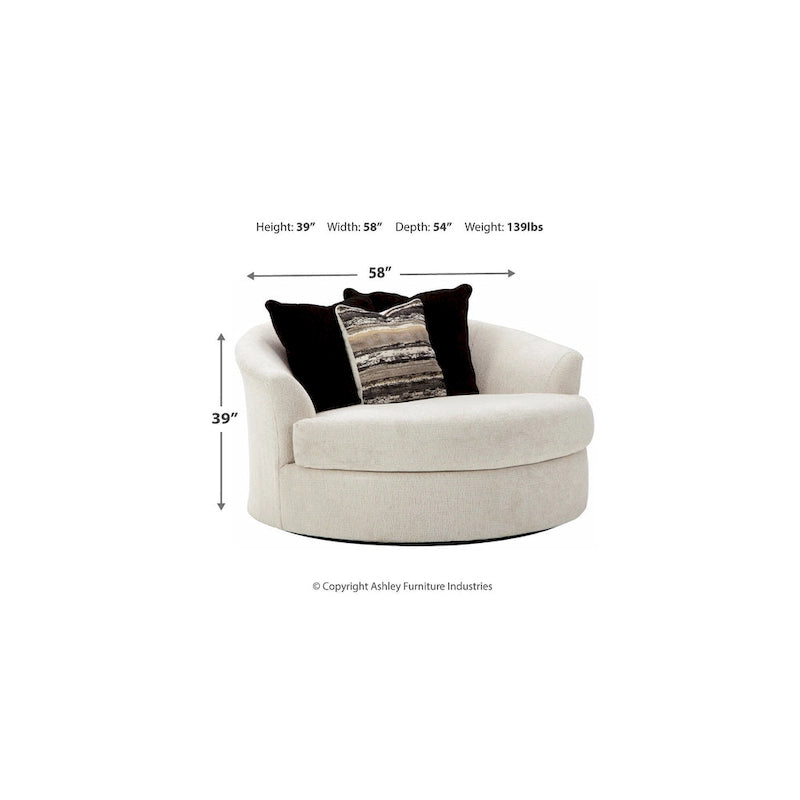 Fauteuil pivotant rond oversize blanc pour 1-2 personnes