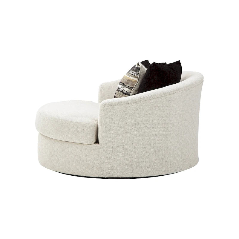 Fauteuil pivotant rond oversize blanc pour 1-2 personnes