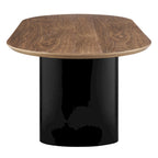 Table à manger ovale en noyer et noir, 6 à 8 places