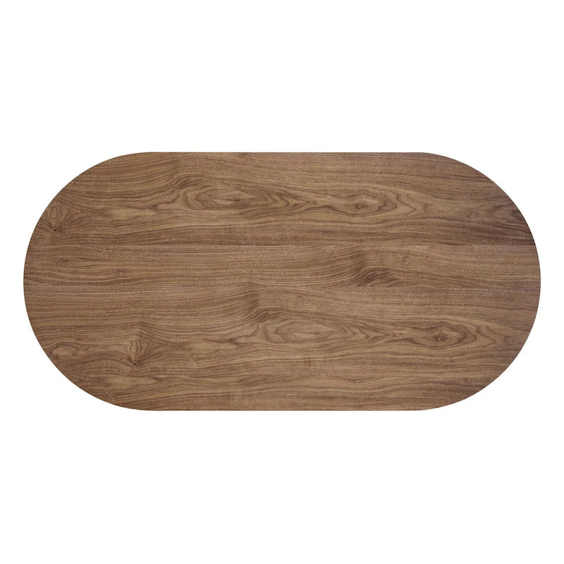 Table à manger ovale en noyer et noir, 6 à 8 places