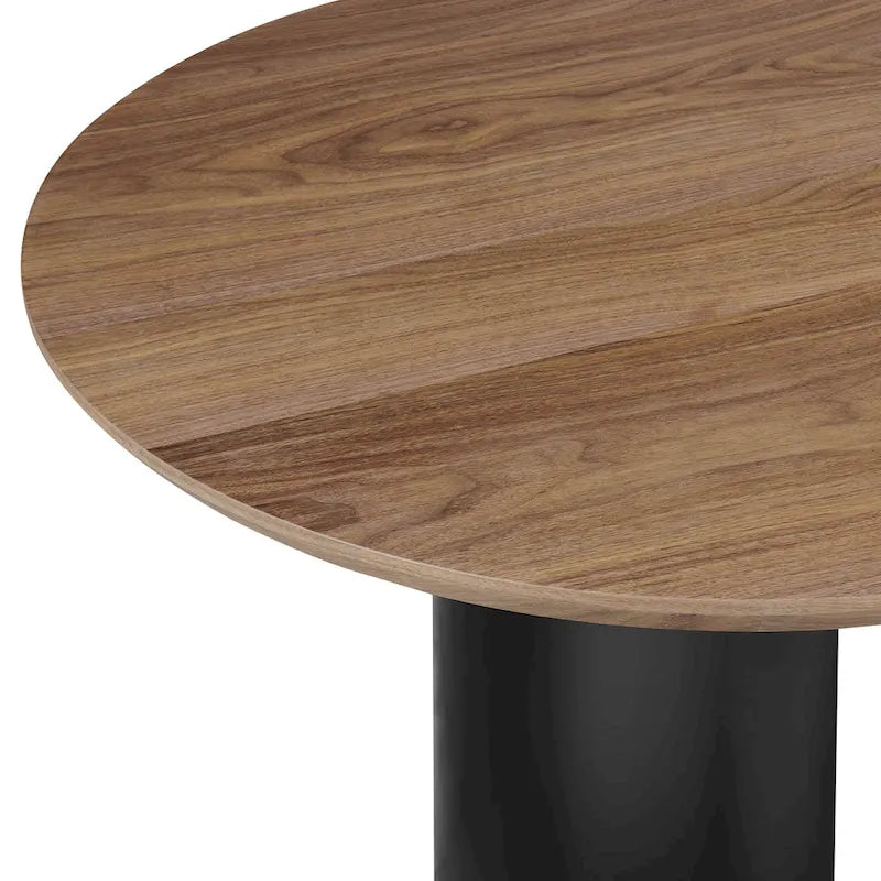 Table à manger ovale en noyer et noir, 6 à 8 places