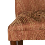 Chaise de salle à manger Parson damassée rouge et or, 1 place