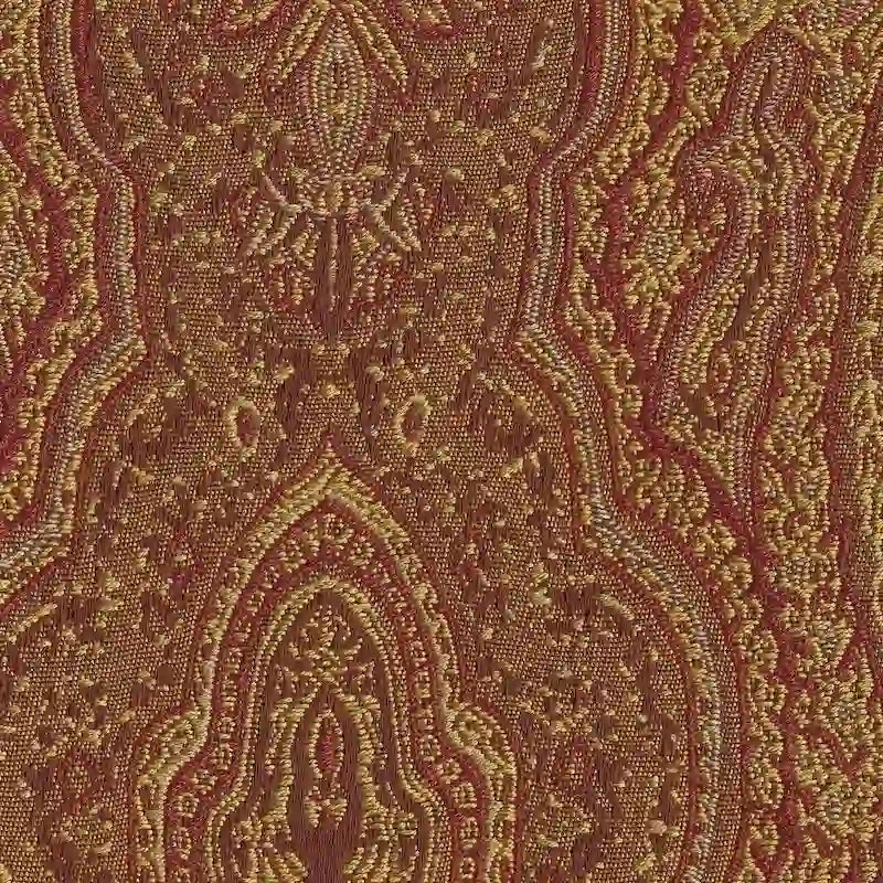 Chaise de salle à manger Parson damassée rouge et or, 1 place