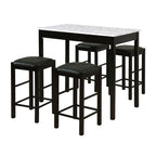 Ensemble de salle à manger hauteur comptoir, 4 places, blanc/expresso/noir