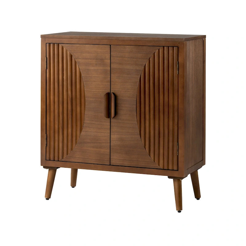Bahut en bois brun – Semi-circulaire / Rayé