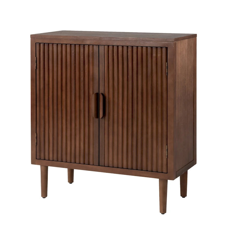 Bahut en bois brun – Semi-circulaire / Rayé