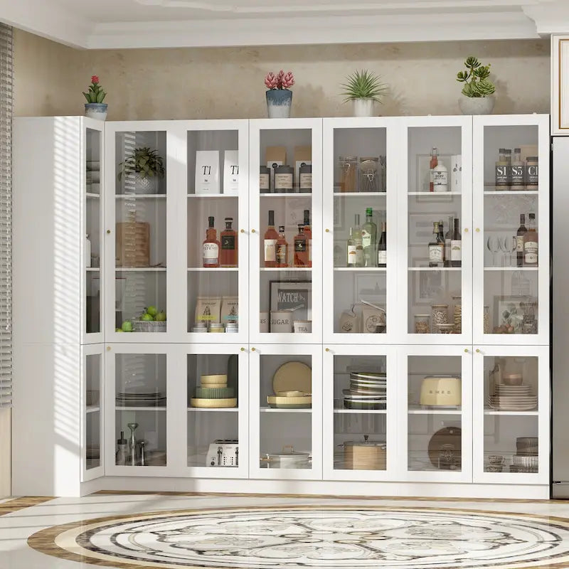 Armoire de rangement modulaire blanche pour garde-manger de cuisine