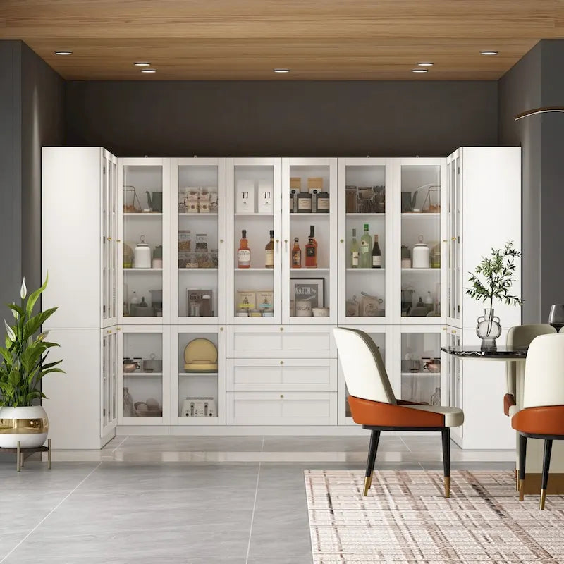 Armoire de rangement modulaire blanche pour garde-manger de cuisine