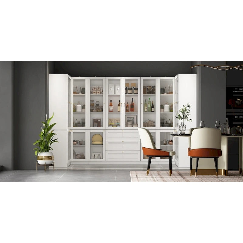 Armoire de rangement modulaire blanche pour garde-manger de cuisine