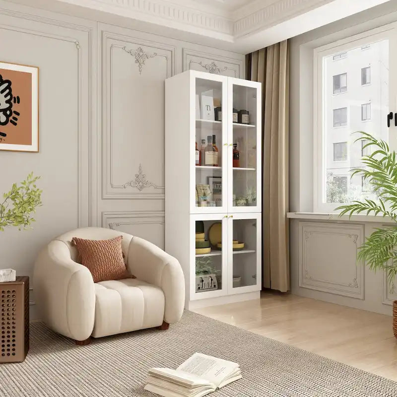 Armoire de rangement modulaire blanche pour garde-manger de cuisine